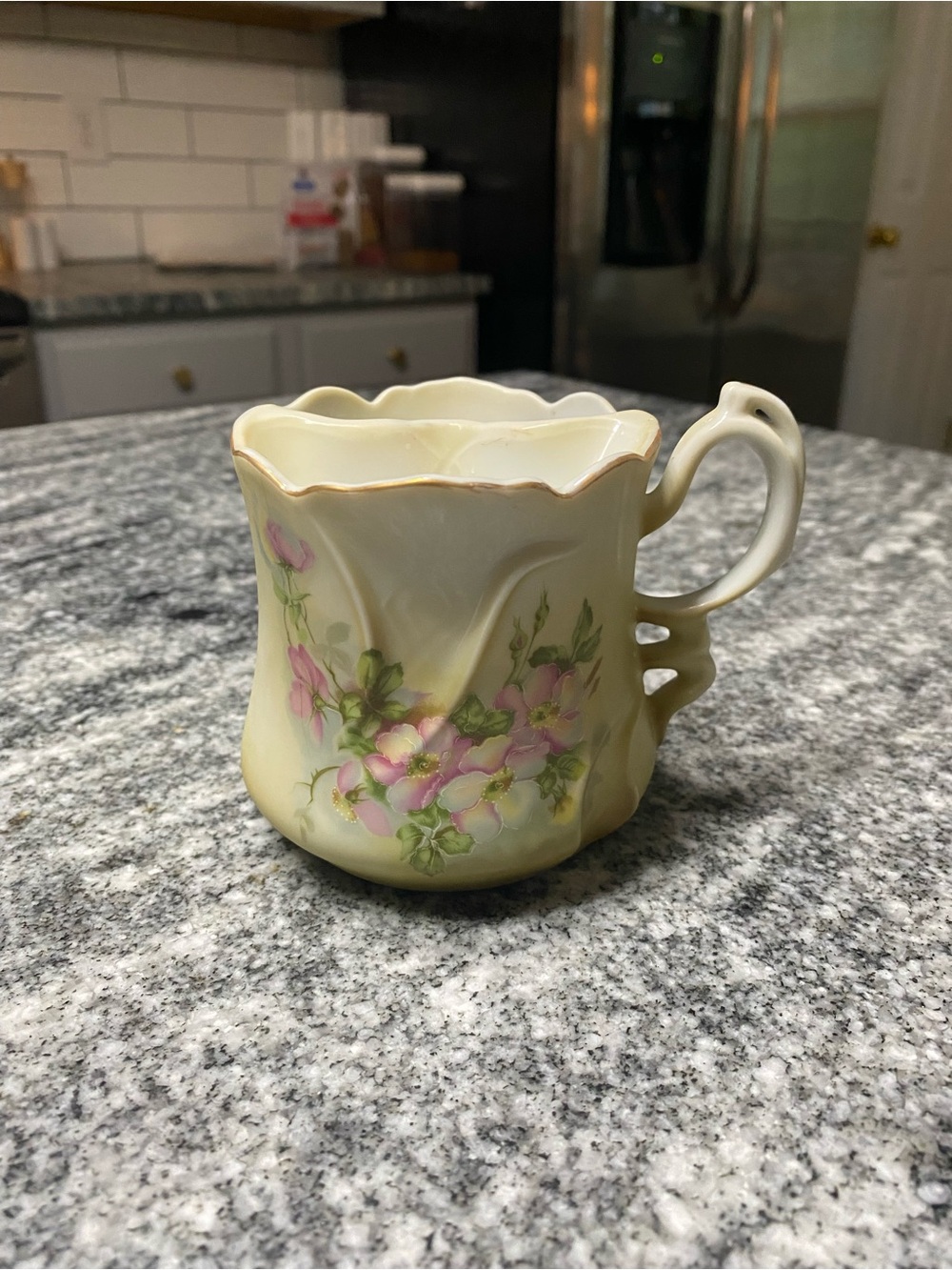 Vintage hand painted Nippon Mustache cup